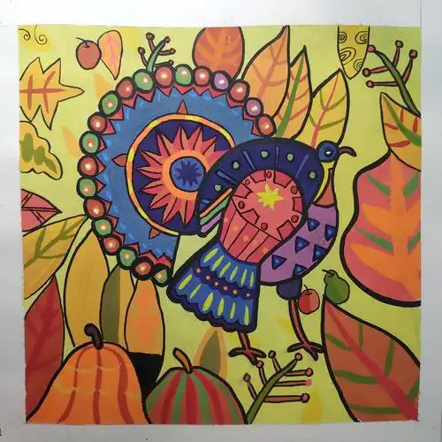 手绘练习 装饰画 脱胶水粉