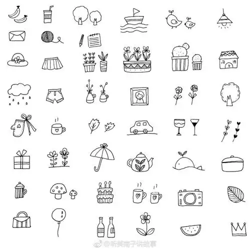 手帐素材 简笔画 可爱