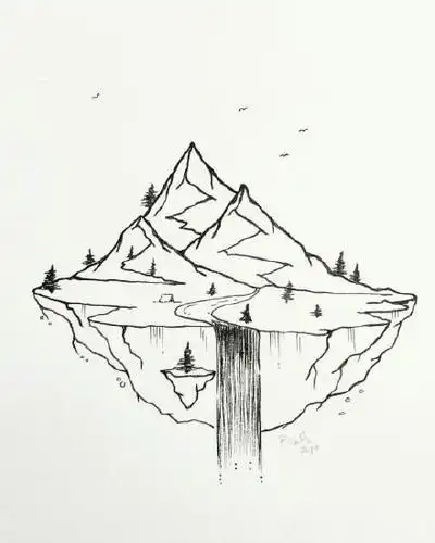 山水风景画简笔画图片大全图片建筑风景画简笔画手绘古风简笔画风景画