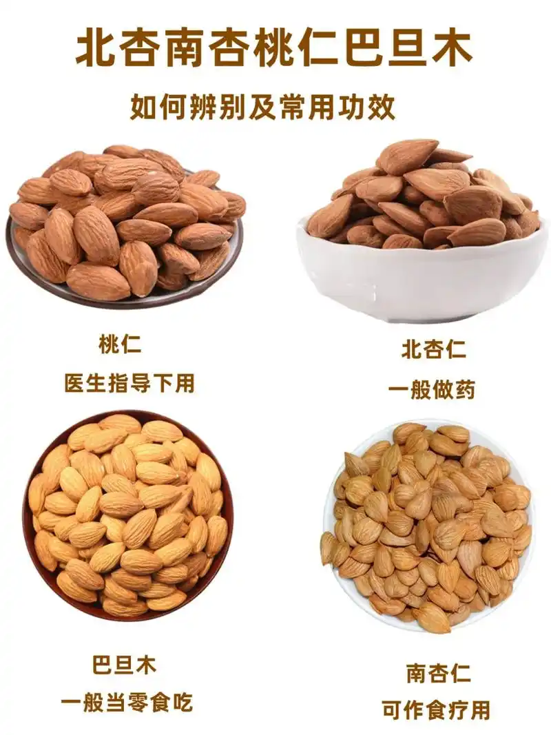 北杏仁|南杏仁|桃仁|巴旦木区别及用法 大家好,我是谦妈,南杏仁,北