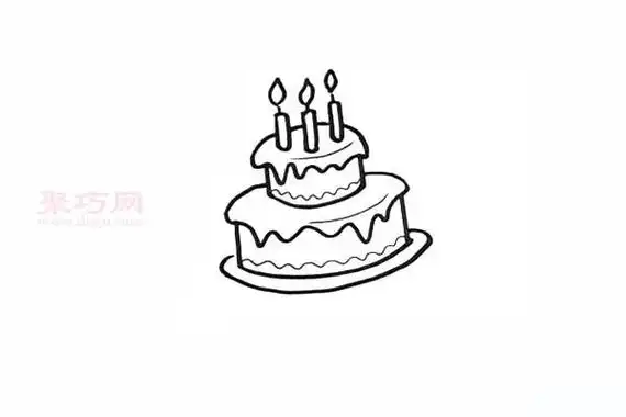 生日蛋糕怎么画来学生日蛋糕简笔画画法