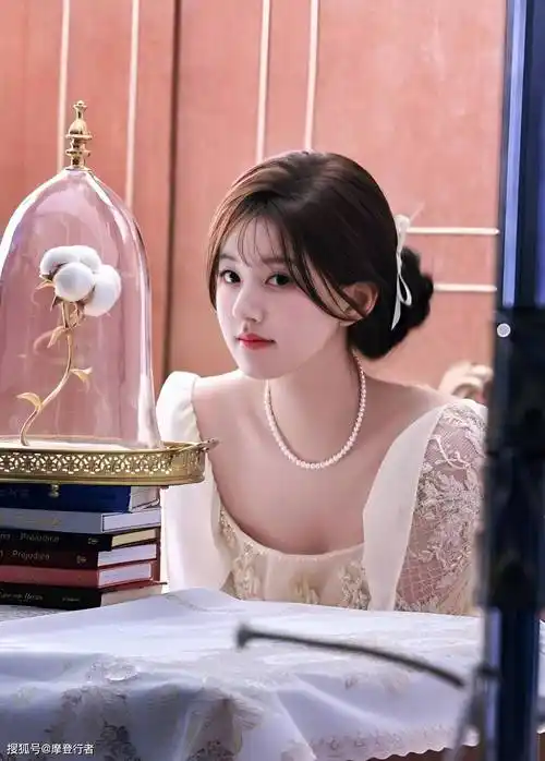 赵露思身穿一条白色蕾丝纱裙,展现出了她优雅,清新又温婉的气质 – 爱