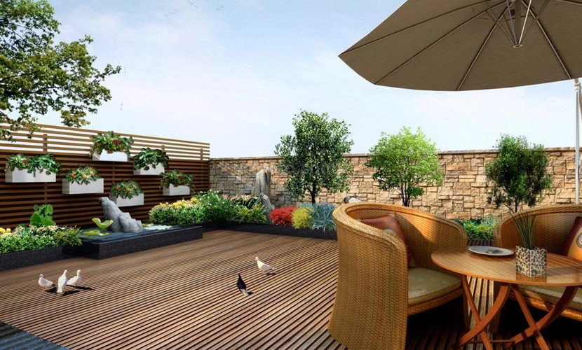 屋顶花园设计实景图设计原则分享