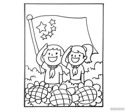 学生简笔画向国旗敬礼的女孩简笔画小学生敬礼简笔画怎么画7月1日建党