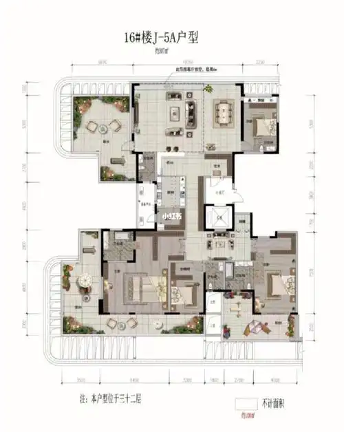 贵阳主城区这个大平层户型有点舒服的哎