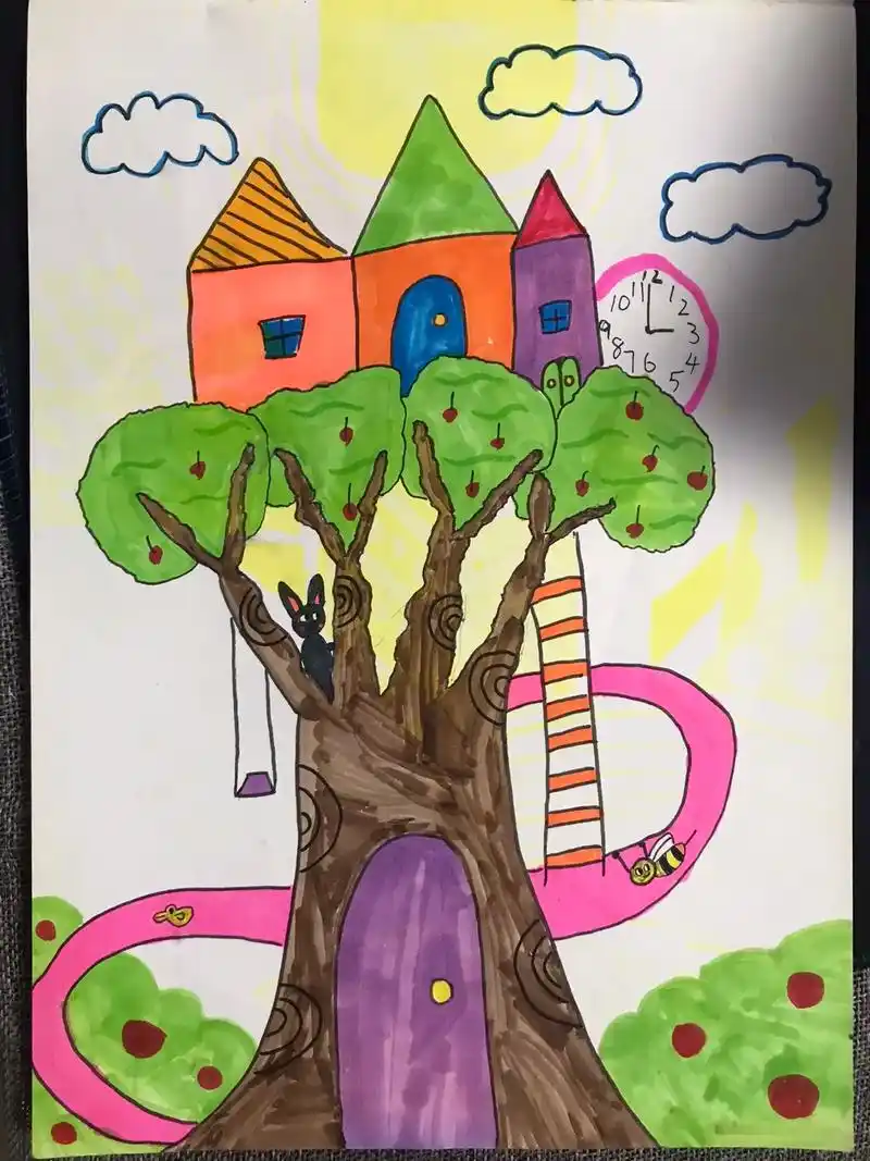 二年级美术作品,还是挺可爱的吧,记录一下免得图画本以后被我扔 - 抖