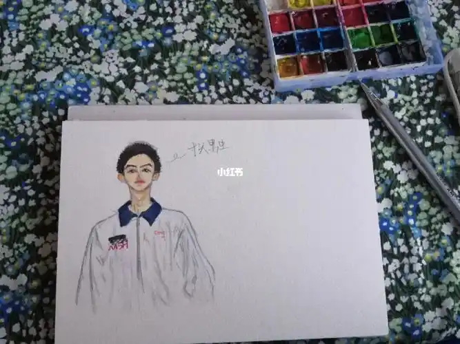 画的一个寸头男生