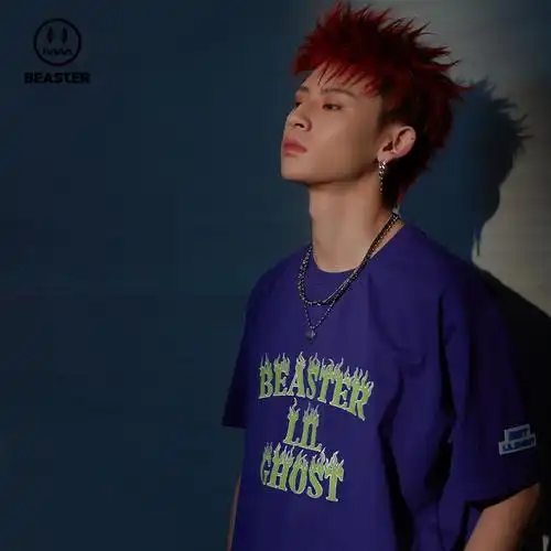 beaster官方小鬼明星同款小恶魔鬼脸火焰短袖街头t恤