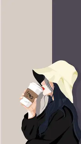 「文艺风壁纸」情侣头像插画,闺蜜头像插画