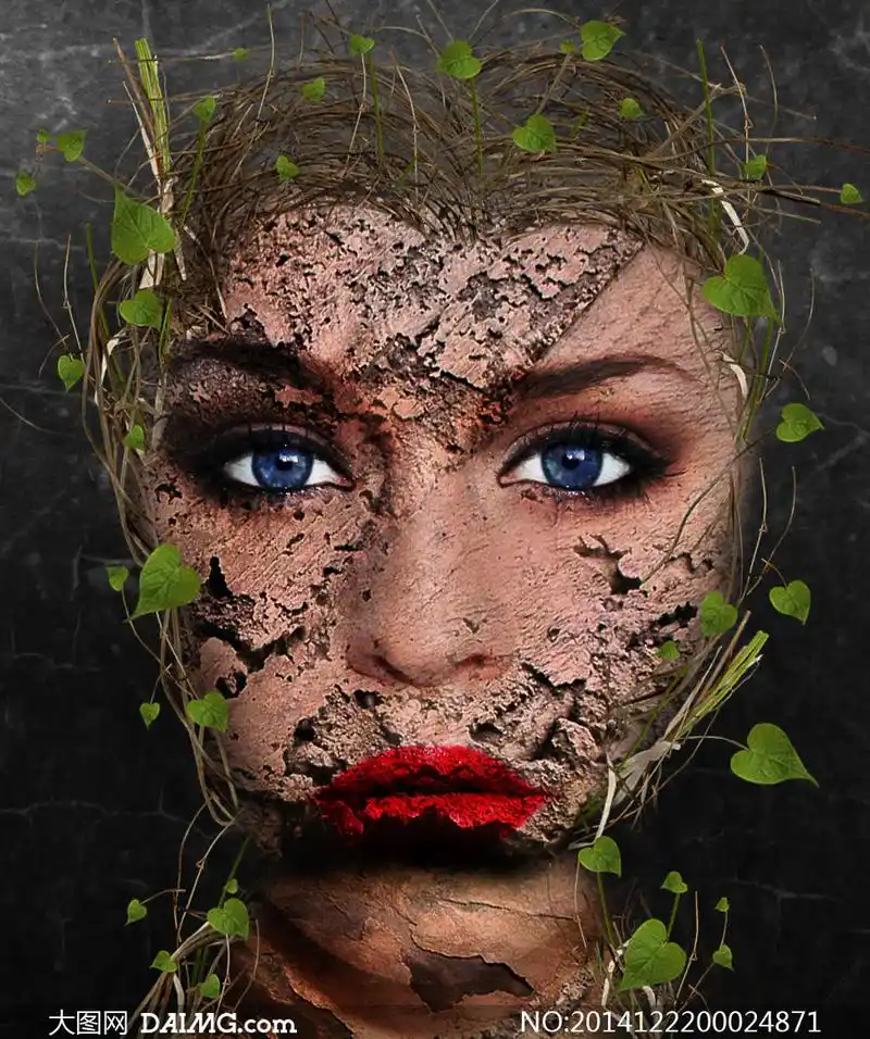 合成树藤缠绕的人像海报ps教程素材