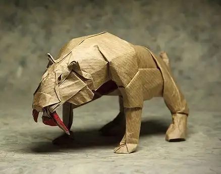 神谷哲史剑齿虎折纸图解教程大全剑齿虎折纸怎么折