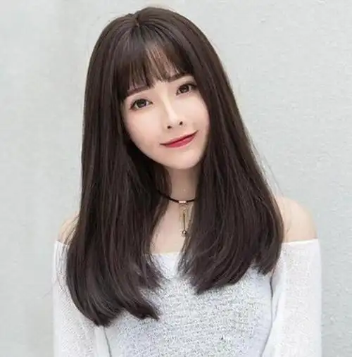 女生中长发剪直发发型无敌好看的直发发型