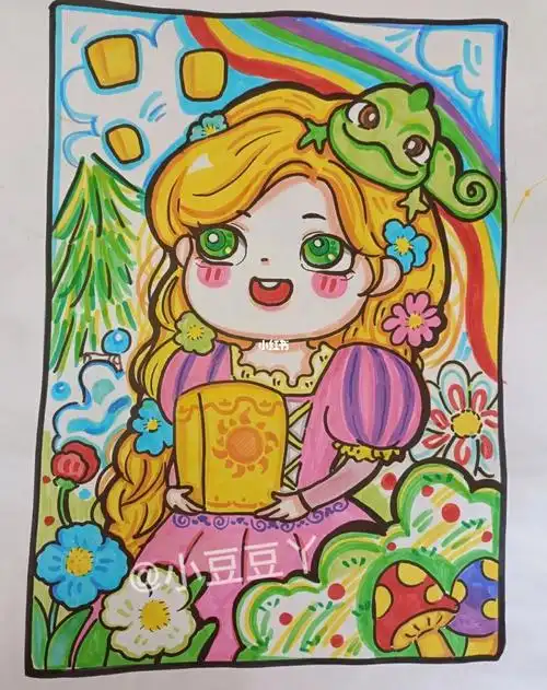 儿童画乐佩公主