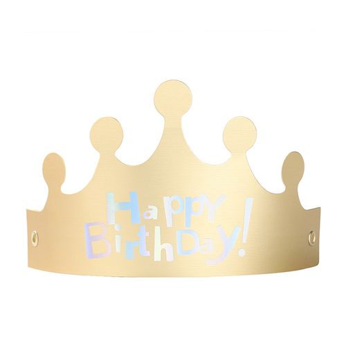 网红ins可折叠生日帽儿童周岁派对生日帽子金色皇冠定制大人头饰