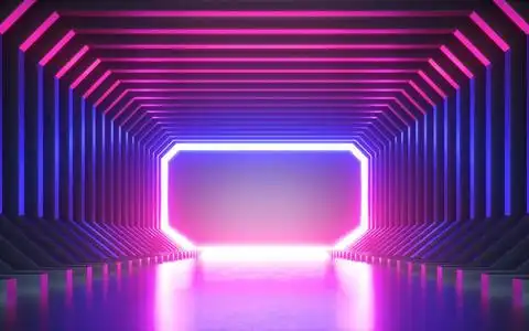 3d渲染,抽象霓虹灯背景,空白边框,虚拟现实屏幕,紫外线光谱,激光秀