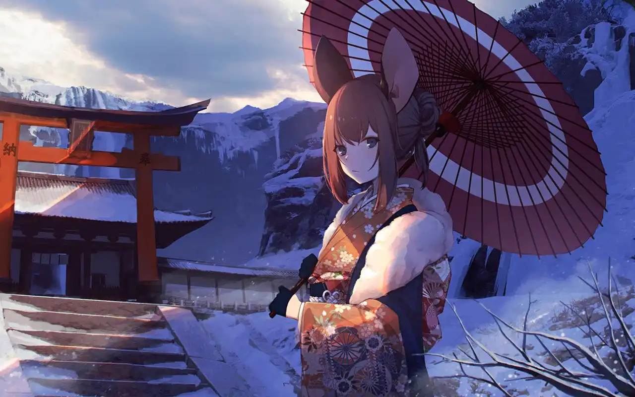 动漫美女性感插画高清桌面壁纸