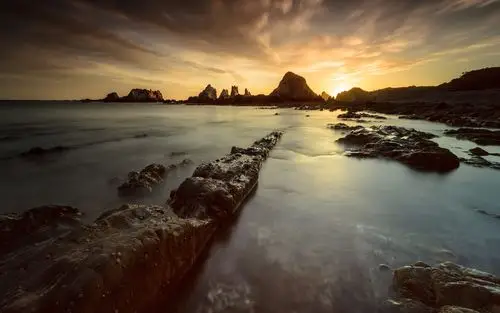 日落岩石石岸高清壁纸,高清图片,壁纸,自然风景-桌面城市