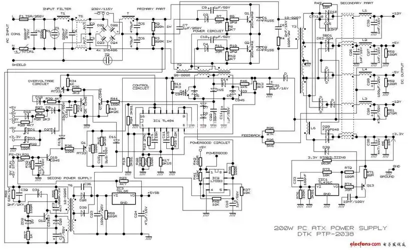 电脑电源电路原理图