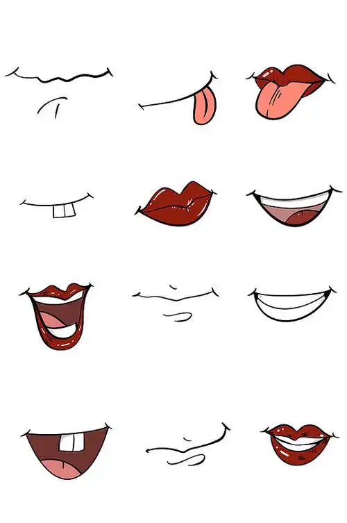 手绘卡通嘴巴免抠素材