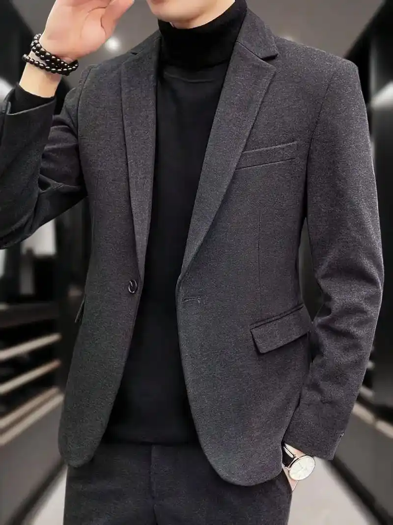 男神们,快来穿这款时尚毛呢小西服!