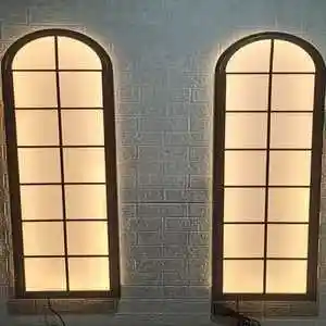 北欧铁艺装饰窗壁挂假窗背景墙玄关创意客厅走廊ktv墙面装饰灯箱o