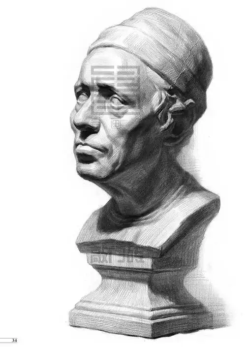 美术标准教案石膏头像零基础入门素描石膏五官解析石膏像范画临摹技法