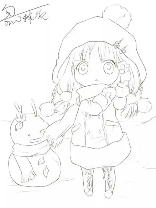 现代少女简笔画铅笔画