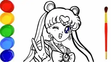 绘画乐翻天眼里有星光的美少女战士简直超级好看的