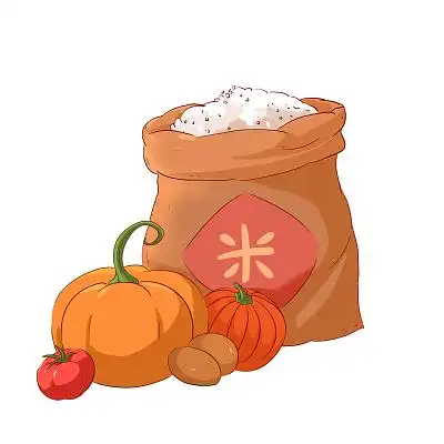 秋天粮食立秋手绘秋天卡通粮食快乐