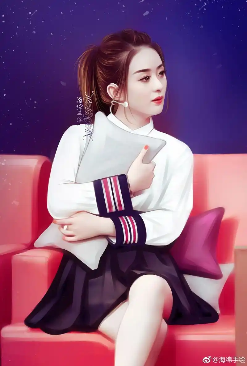 赵丽颖手绘美图,缘分来得早或迟都没关系,遇见你就是最好的时光