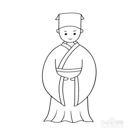 简笔画汉服男怎么画