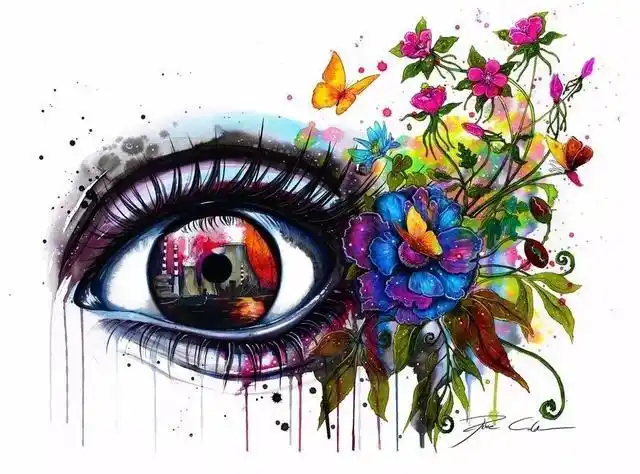 德国化妆师pixiecold的水彩眼睛绘画作品