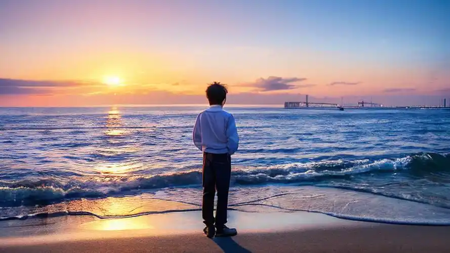 男生背景图,干净真实的海边日出🌅