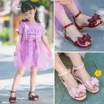 兜嘟公主女童凉鞋 2018夏季新品韩版时尚公主鞋中大童平高跟儿童装