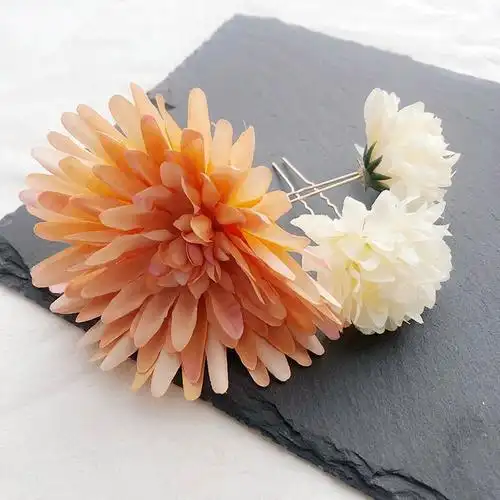 古风汉服原创绢花发钗发簪子套装古装牡丹花朵发饰唐风花朵u钗小满3支