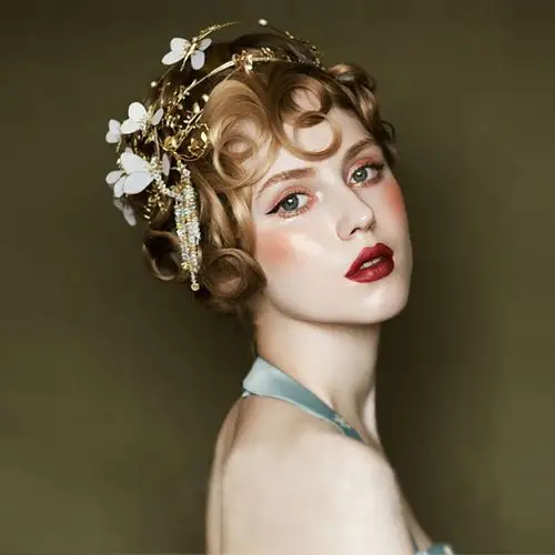 欧美复古清新发箍巴洛克新娘饰品头饰蜻蜓蝴蝶结婚发饰礼服配饰