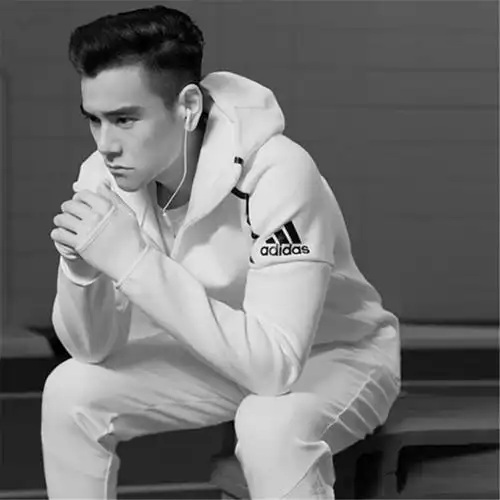 阿迪达斯男装彭于晏同款运动休闲拉链连帽夹克针织外套2020春季新款cy