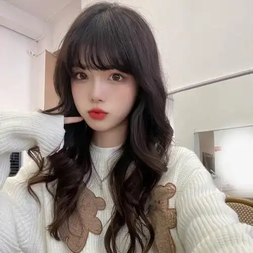 假发女长发2021年时尚新款长卷发型全头套式齐刘海自然网红假发套