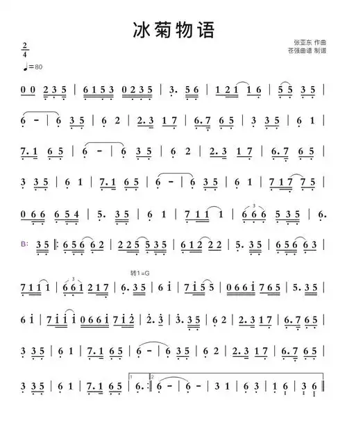 冰菊物语简谱