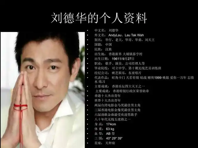 刘德华简介ppt