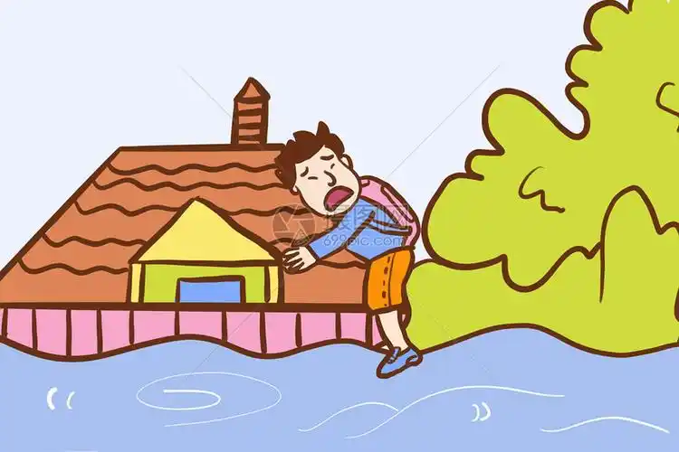 洪水插画图片下载-正版图片400323025-摄图网