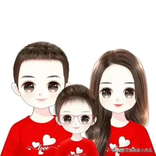 换一换你的头像吧,手绘的卡通全家福微信头像,快乐幸福都在脸上_网易