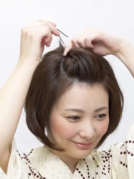 中短发怎么盘发 七夕夜短发盘发发型图片