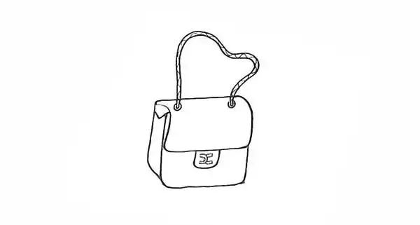 女包怎么画粉红女包包简笔画彩色画法步骤图教程