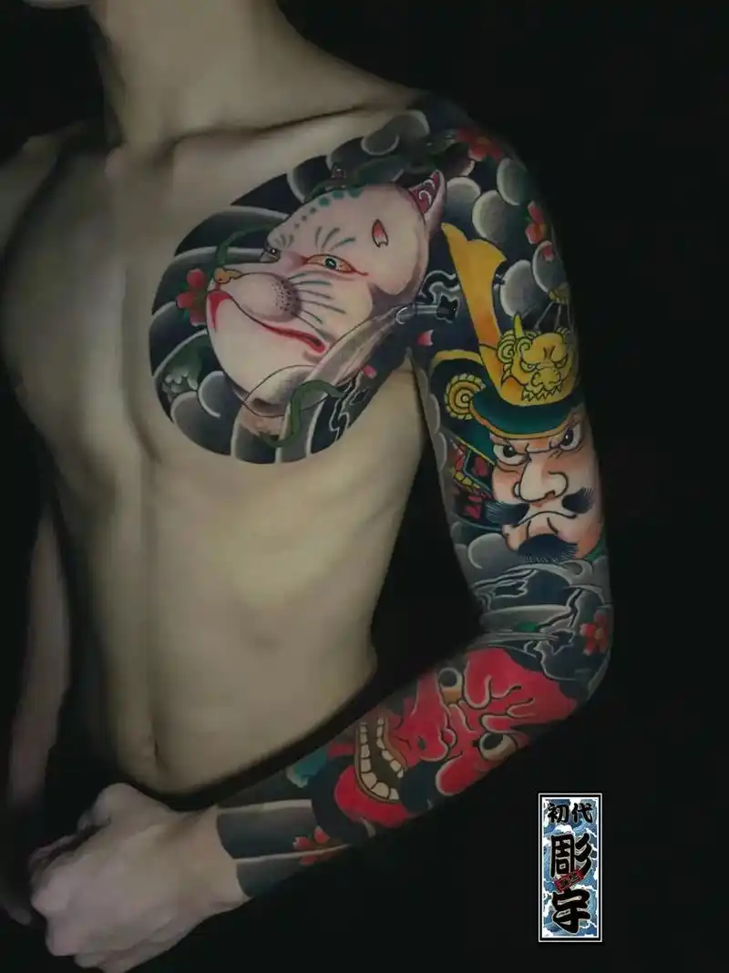 这个花臂半甲值多少#日式老传统 #tattoo #纹身 #刺 - 抖音