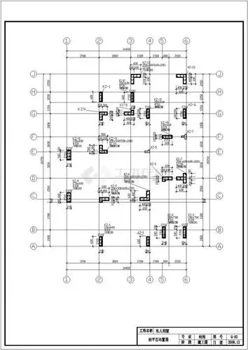 某框架别墅结构设计图   图纸包括:   结构设计总说明,基础平面布置图