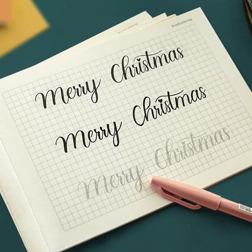 brush字体字帖一起练字英文字体入门练习临摹英语圆体花体英文斜体