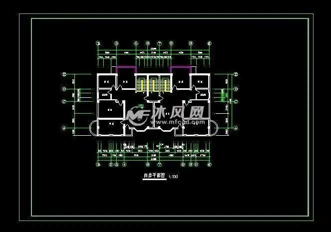 某四层(越层)住宅楼施工图纸- 住宅建筑图纸 - 沐风网