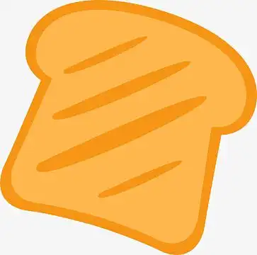 黄色卡通扁平面包片