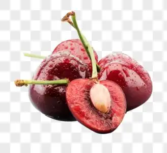美味双拼切开的车厘子樱桃素材